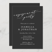 Minimalistische Schwarz-weiße Beteiligungspartei Einladung (Vorne/Hinten)