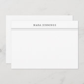 Minimalistische Schwarz-weiße Border Personal Stat Mitteilungskarte (Vorne/Hinten)