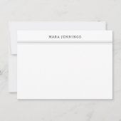 Minimalistische Schwarz-weiße Border Personal Stat Mitteilungskarte (Vorderseite)