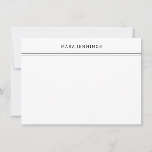 Minimalistische Schwarz-weiße Border Personal Stat Mitteilungskarte (Vorderseite)