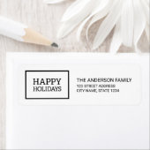 Minimalistische Schwarz-weiße Box Happy Holidays A (Insitu)
