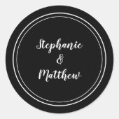 Minimalistische Schwarz-weiße Brautbräune Gefallen Runder Aufkleber (Vorderseite)