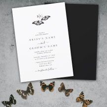 Minimalistische Schwarz-weiße Butterfly-Monogrammh