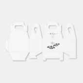 Minimalistische Schwarz-weiße Butterfly-Monogrammh Geschenkschachtel (Ungefaltet)