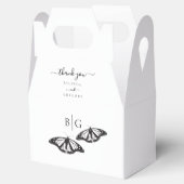 Minimalistische Schwarz-weiße Butterfly-Monogrammh Geschenkschachtel (Geöffnet)