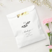 Minimalistische Schwarz-weiße Butterfly-Monogrammh Geschenktütchen (Versiegelt)