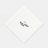 Minimalistische Schwarz-weiße Butterfly-Monogrammh Serviette (Ecke)