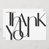 Minimalistische Schwarz-weiße Dankeschön-Karte Dankeskarte (Vorne/Hinten)