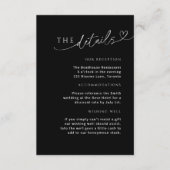 Minimalistische Schwarz-weiße Detail-Karte mit Her Begleitkarte (Vorderseite)