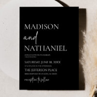 Minimalistische Schwarz-weiße Einfache Hochzeit