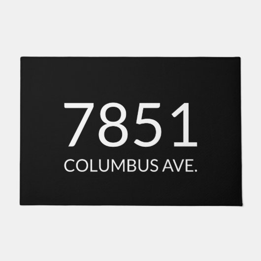 Minimalistische schwarz-weiße, elegante Türmatte (Vorderseite)