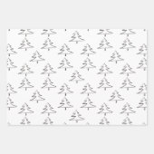 Minimalistische Schwarz-weiße Frohe Weihnachtsbaum Geschenkpapier Set (Vorderseite 3)