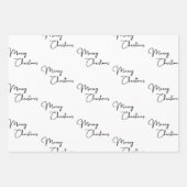 Minimalistische Schwarz-weiße Frohe Weihnachtsbaum Geschenkpapier Set (Vorderseite 2)