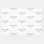 Minimalistische Schwarz-weiße Frohe Weihnachtsbaum Geschenkpapier Set (Vorderseite)