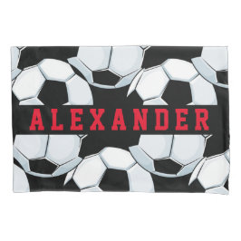 Minimalistische Schwarz-weiße Fußballspielerin Kissenbezug