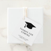 Minimalistische Schwarz-weiße Graduierungsobergren Geschenkanhänger (Beispiel)