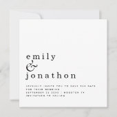 Minimalistische Schwarz-weiße Hochzeit Das Datum s Save The Date (Vorderseite)