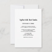 Minimalistische Schwarz-weiße Hochzeit Einladung (Vorderseite)