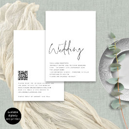 Minimalistische Schwarz-weiße Hochzeit Einladung