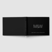 Minimalistische Schwarz-weiße Hochzeit Gästebuch (Voll)