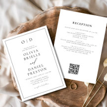 Minimalistische Schwarz-weiße Hochzeit in einem QR