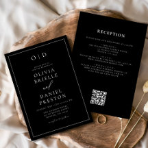 Minimalistische Schwarz-weiße Hochzeit in einem QR