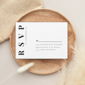 Minimalistische schwarz-weiße Hochzeit rsvp