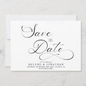 Minimalistische Schwarz-weiße Hochzeit Save The Date (Vorderseite)