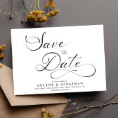 Minimalistische Schwarz-weiße Hochzeit Save The Date