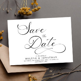 Minimalistische Schwarz-weiße Hochzeit Save The Date