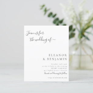 Minimalistische Schwarz-weiße Hochzeitseinladung
