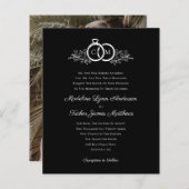 Minimalistische Schwarz-weiße Hochzeitseinladung (Vorne/Hinten)