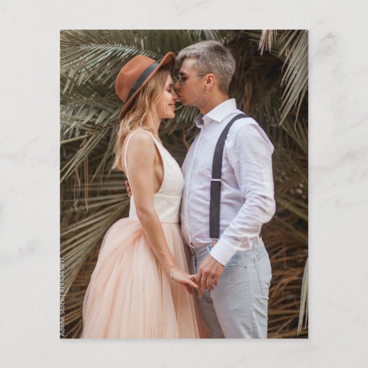 Minimalistische Schwarz-weiße Hochzeitseinladung (Rückseite)