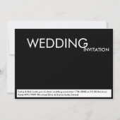 Minimalistische Schwarz-weiße Hochzeitsstipografie Einladung (Vorderseite)