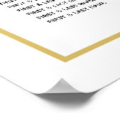 Minimalistische Schwarz-weiße Hochzeitstabelle für Poster (Ecke)