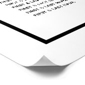 Minimalistische Schwarz-weiße Hochzeitstabelle Poster (Ecke)