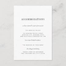 Minimalistische Schwarz-weiße Hochzeitsunterkünfte