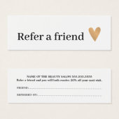 Minimalistische Schwarz-weiße Imitate Goldene Herz (Vorne & Hinten)