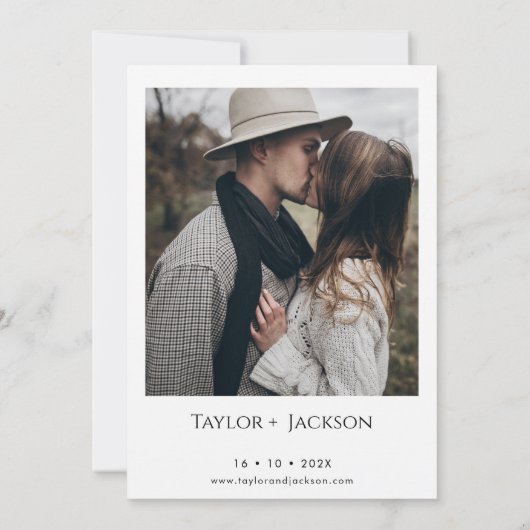 Minimalistische Schwarz-weiße Italienische Kalligr Einladung (Rückseite)