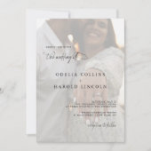 Minimalistische Schwarz-weiße Kalligraphie Foto Ho Einladung (Vorderseite)