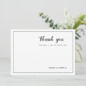 Minimalistische Schwarz-weiße Kalligraphie Vielen  Einladung (Stehend Vorderseite)