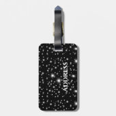 Minimalistische Schwarz-weiße Kiefernwälder Sterne Gepäckanhänger (Rückseite vertikal)