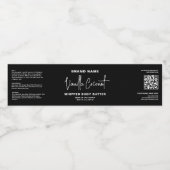 Minimalistische Schwarz-weiße Kosmetik Jar Wrapper Wasserflaschenetikett (Einzelnes Label)