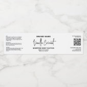 Minimalistische Schwarz-weiße Kosmetik Jar Wrapper Wasserflaschenetikett (Einzelnes Label)