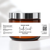 Minimalistische Schwarz-weiße Kosmetik Jar Wrapper Wasserflaschenetikett