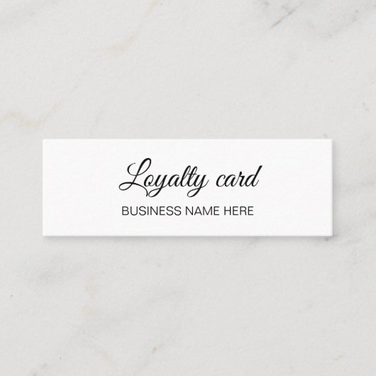 Minimalistische schwarz-weiße Kundenkarte Treuekarte (Vorderseite)