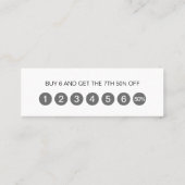 Minimalistische schwarz-weiße Kundenkarte Treuekarte (Rückseite)