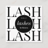 Minimalistische Schwarz-weiße Lash Lift & Tint Afc Quadratische Visitenkarte (Vorderseite)