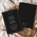 Minimalistische Schwarz-weiße Moderne Elegante Hoc Einladung<br><div class="desc">Mit dieser modernen, minimalistischen Einladung zur Hochzeit laden Sie Ihre Gäste mit zeitloser Eleganz ein. Dieses Design mit kühnen Serifentypografien und einem sauberen redaktionellen Layout verbindet Eleganz und Einfachheit zu einem beeindruckenden, zeitgenössischen Look. Diese Einladung eignet sich ideal für Hochzeiten in Schwarz-Krawatte, Stadtfeiern oder schicke, moderne Veranstaltungsorte. Sie ist einfach...</div>