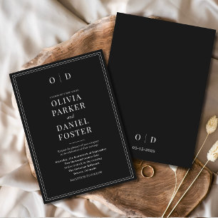 Minimalistische Schwarz-weiße Moderne Elegante Hoc Einladung